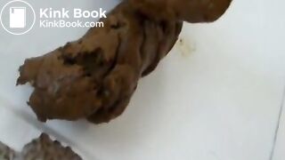 Pretty brunette pooping collection