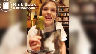 German teen eating scat ice cream