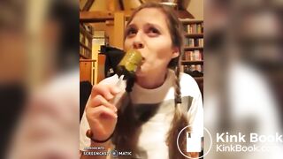 German teen eating scat ice cream