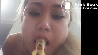 Little Asian Girl doing what she duz best