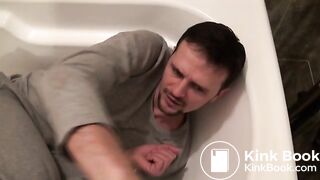 Chubby blonde and toilet slave