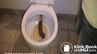 Huge poop in nasty public toilet
