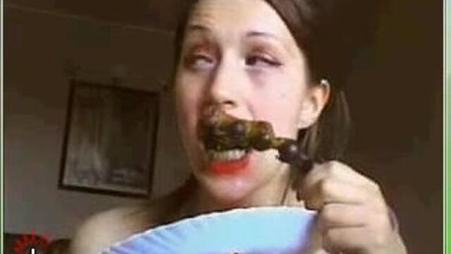 scat girl eating own shit