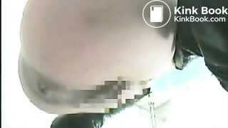 japanese women takes a big  poop with prepoop fart