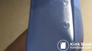 Shaved Spanish teen doing enema to herself On dirtyonline
