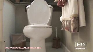 young babe shitting in front of toilet