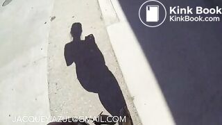 Jacquey pooping at gas station