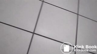 woman shits in public bathroom