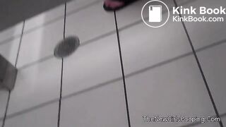 woman shits in public bathroom