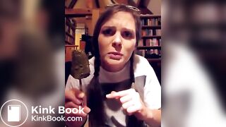 Lunatic chick eats a scatcicle