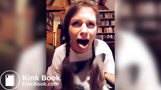 Lunatic chick eats a scatcicle