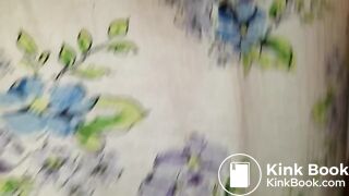 Pants down over toilet