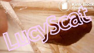 Both holes fucked and plastic panty poop  LucyScat