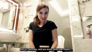 Sexy Julia shits in a cup [subtitled]