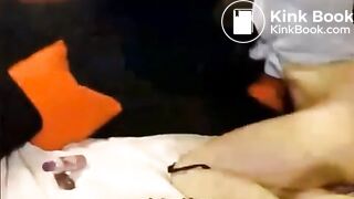 insanelt pretty girl shit fucks her dildo