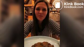Same crazy chick eating a plate of shit
