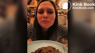 Same crazy chick eating a plate of shit