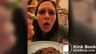 Same crazy chick eating a plate of shit