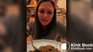 Same crazy chick eating a plate of shit
