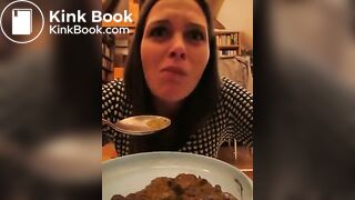 Same crazy chick eating a plate of shit