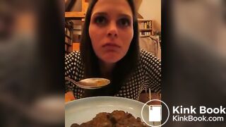 Same crazy chick eating a plate of shit
