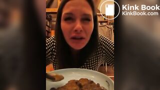Same crazy chick eating a plate of shit