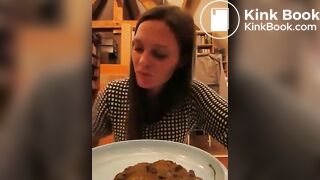 Same crazy chick eating a plate of shit