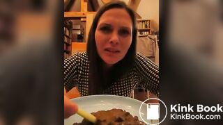 Same crazy chick eating a plate of shit