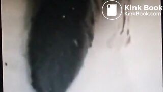 Vintage video of a brunette milf shitting a big one