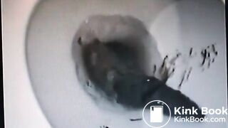 Vintage video of a brunette milf shitting a big one