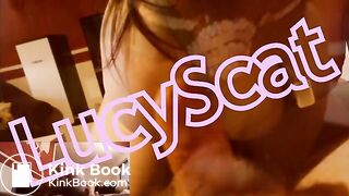 Gagging Blowjob, dirty Handjob and shit smeared dildo!  LucyScat