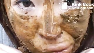 Japanese Eating her own shit