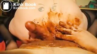 Wife piss and shits on husbands cock