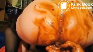 Wife piss and shits on husbands cock