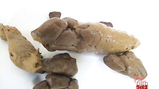 Shit on a plate and examine the shit