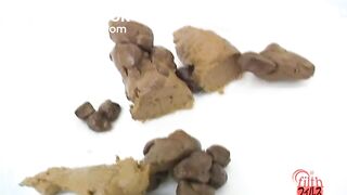 Shit on a plate and examine the shit