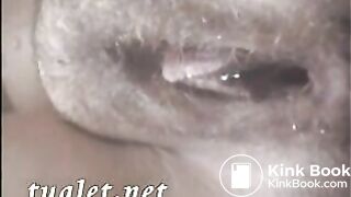 Girl with hairy hole piss and shit - Pooping and pissing gir