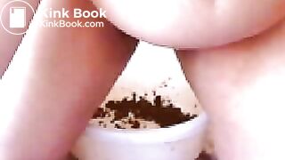 Shitting in a bowl and smearing it on my boobs