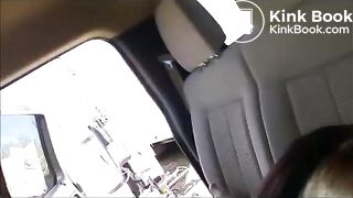 Wife sucking friend in a car