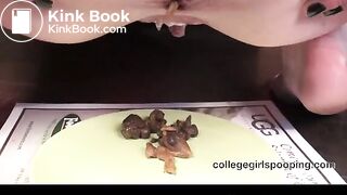 Blonde Girl Shitting On A Plate