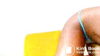 Beautiful ebony girl pissing and pooping on webcam