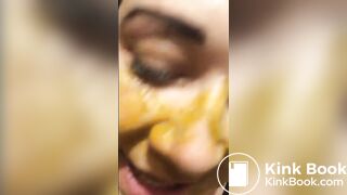 Scat deepthroat blowjob from BBWendi