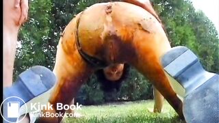 Smearign Shit In The Backyard