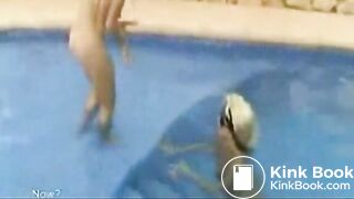 dirty bitches taking a huge dump in a swimming poo