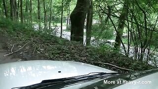 Taking A Piss And Shit On Car Hood