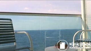 Shitting on ship balcony