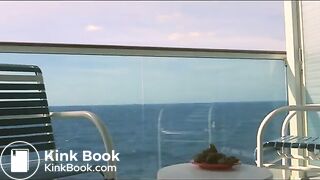 Shitting on ship balcony