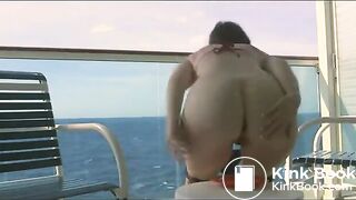 Shitting on ship balcony
