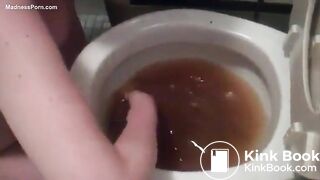 amateur mature redhead eats shit from toilet