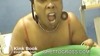 Obese Negress Ejects From Every Hole